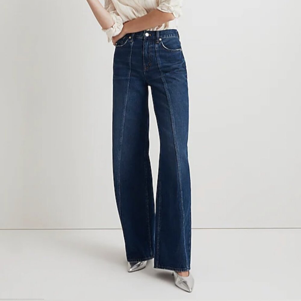 Madewell Superwide-Leg Jeans in Carrington Wash: Twisted-Seam Edition